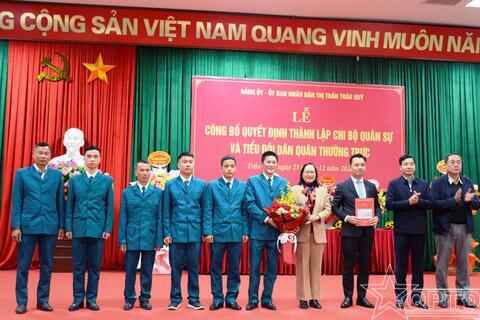 Thành lập Chi bộ Quân sự và Tiểu đội dân quân thường trực thị trấn Trâu Quỳ, huyện Gia Lâm