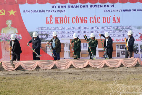 Huyện Ba Vì khởi công xây dựng 3 trụ sở Ban CHQS xã